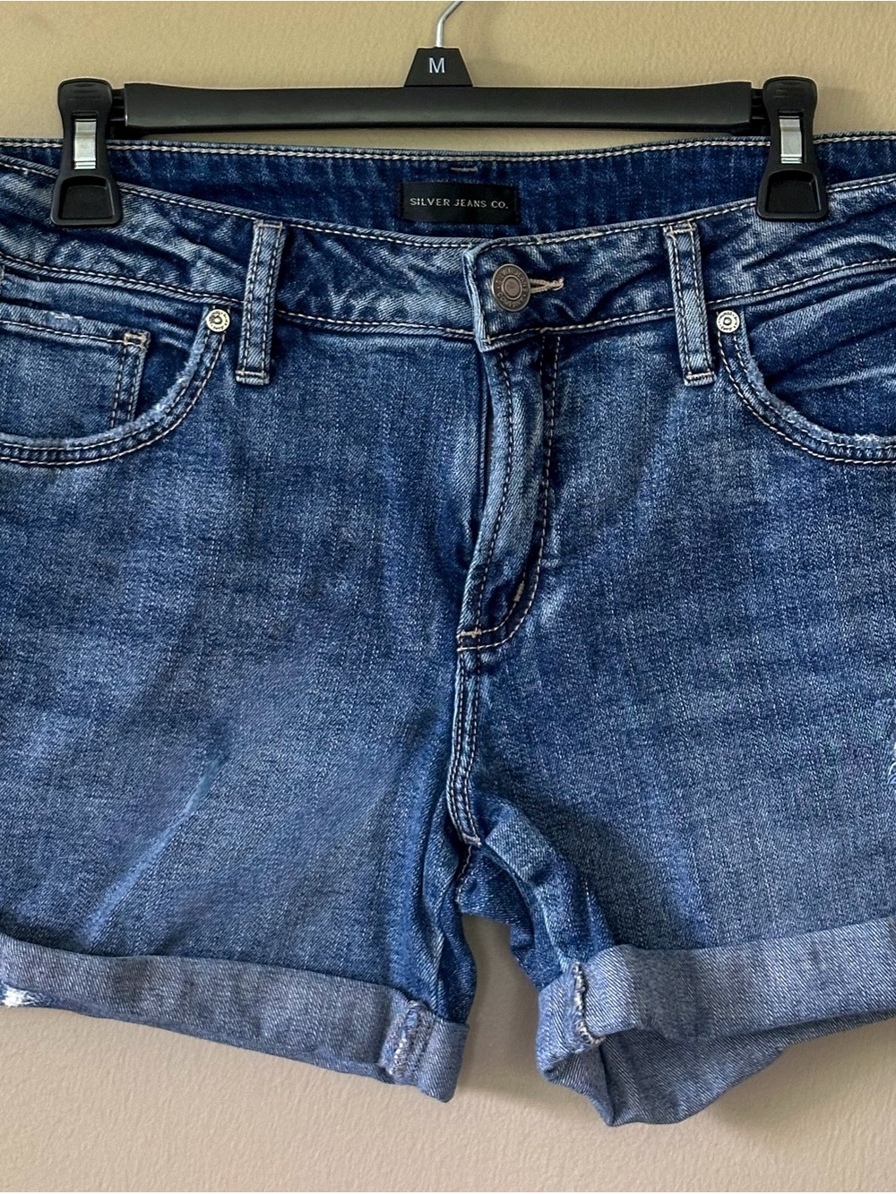 Silver Jeans Dark Blue Denim Shorts